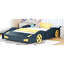 Lit double en forme de voiture de course avec rangement - bleu foncé + bois de pin jaune pour le confort de la chambre à coucher-1961170014-1961170000
