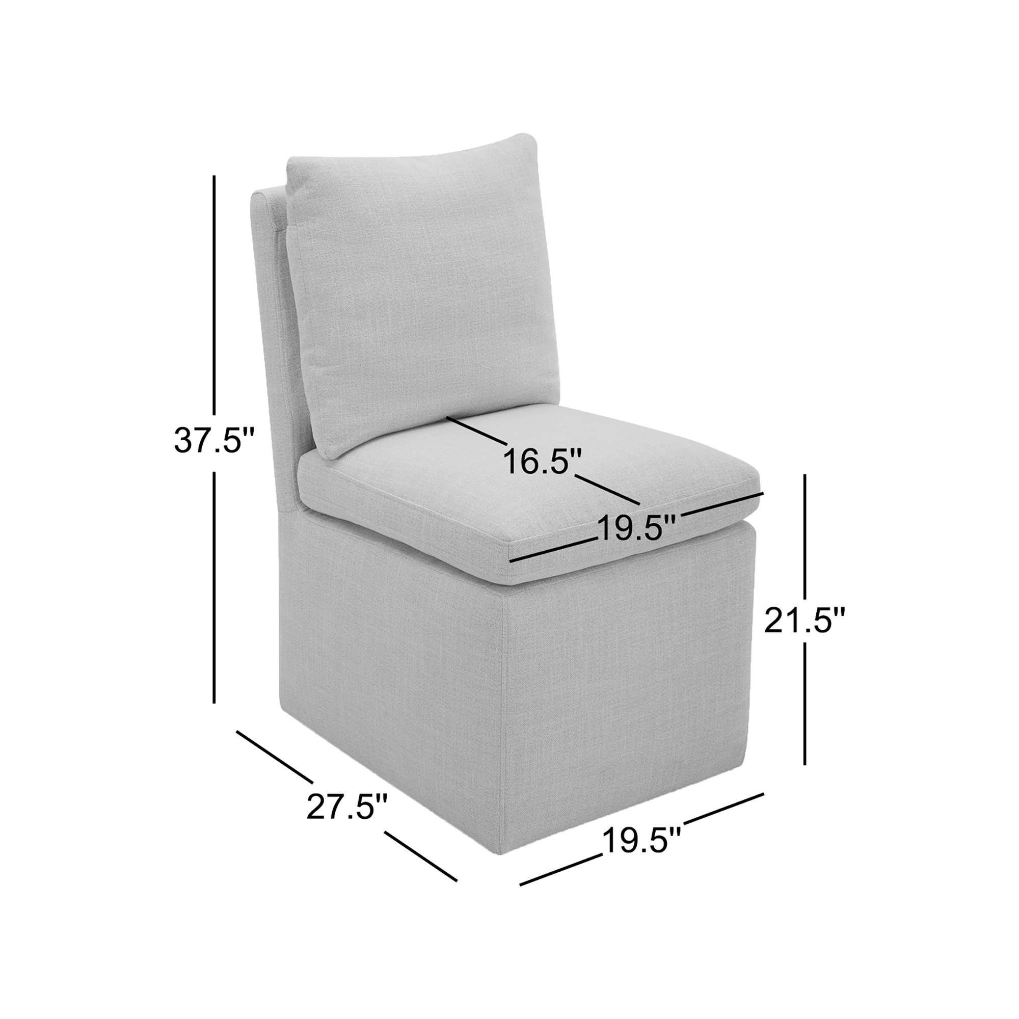 Alayaa Upholstered Side Chair, Effie Gray Performance Linen