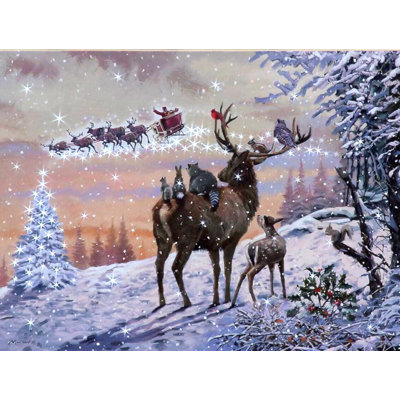 Watching Santa - No Frame Print on Canvas