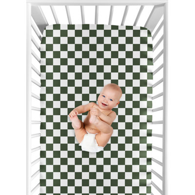 Gingham Checkered Plaid Fitted Crib Sheet by Sweet Jojo Designs