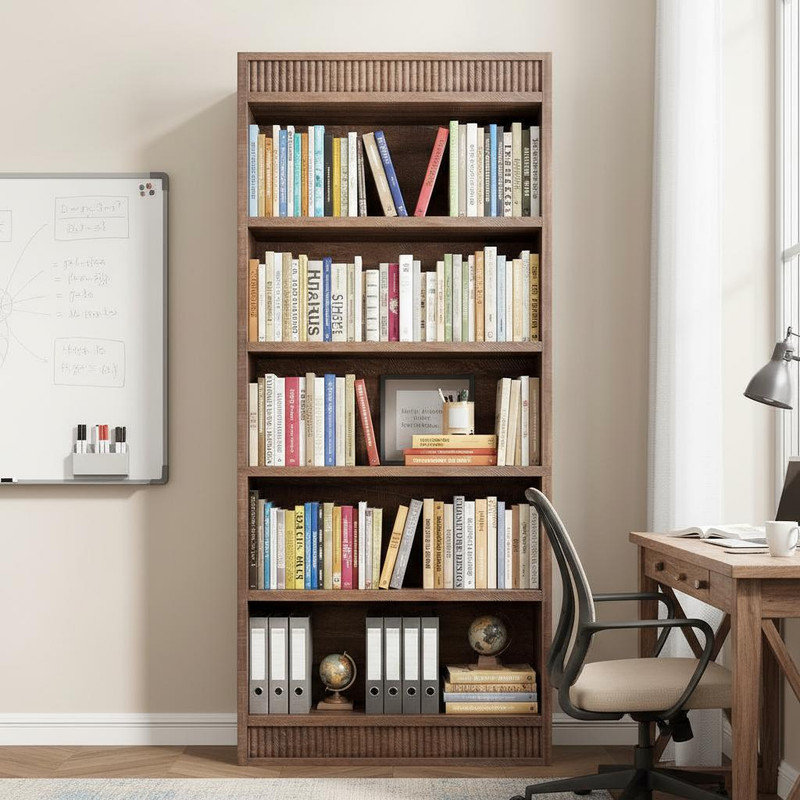 180.1cm H x 30.2cm W Standard Bookcase, Brown