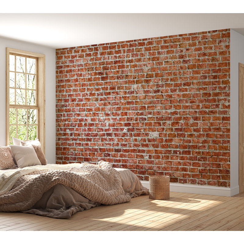 Murale brique Damayia, L 82 po x l 118 po, Rouge