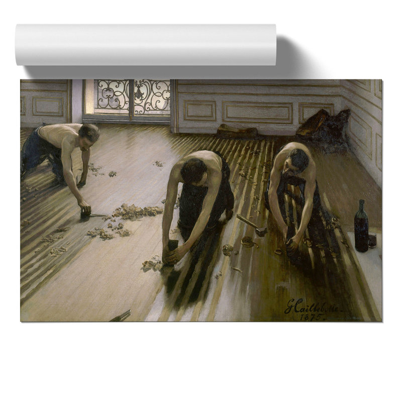 The Floor Scrapers by Gustave Caillebotte - No Frame Painting, 42cm H x 59cm W x 0.1cm D
