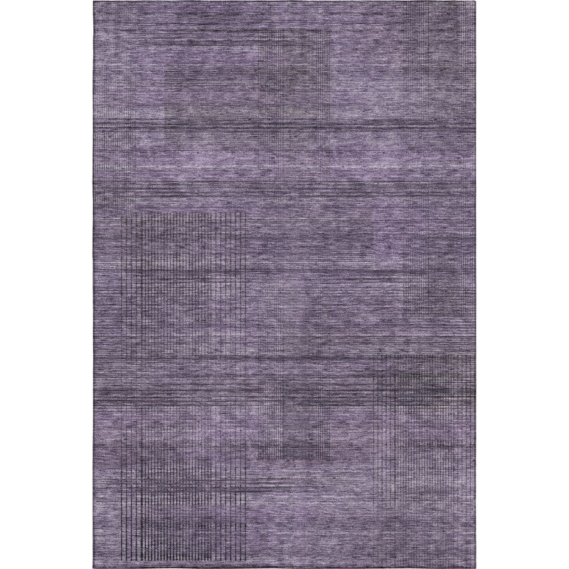 Premium Machine Washable Prisco Plum Rug, Rectangle 5' x 7'6"