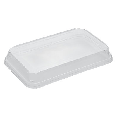 Restaurantware-LIDS ONLY: Matsuri Vision 8.8 x 5.5 x 1.2 Inch Lids For Sushi Containers, 50 Airtight Lids - Containers Sold Separately, No-Fog Design, Clear Plastic Dome Lids, For Sushi Boxes