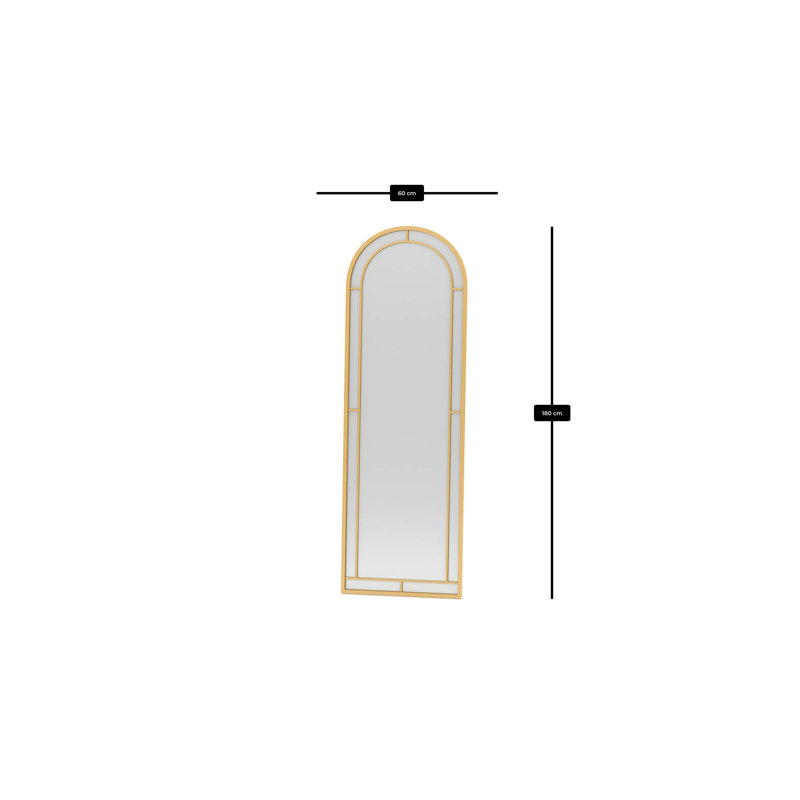 Modern Gold Cheval Mirror, 23.6 x 70.9 inches | 100% Metal Construction, Wall-Mountable Design | Glamorous Home Décor for Bedrooms & Dressing Rooms | Elegant Full-Length Reflection, Perfect for Any Space