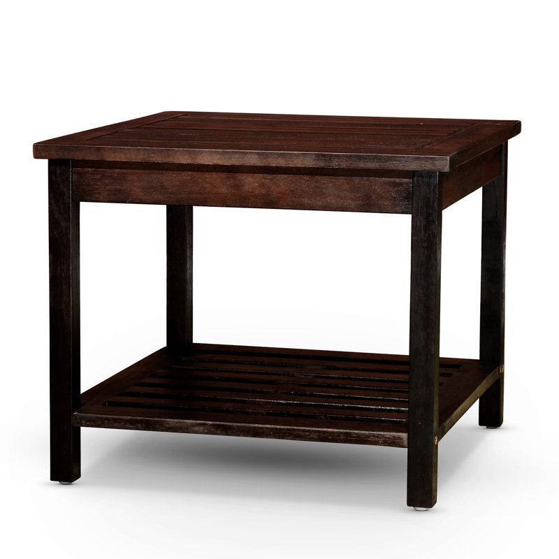 Mansel Solid Wood End Table, Espresso