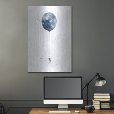 Art mural en métal «Moon Balloon» par Rachel Nieman