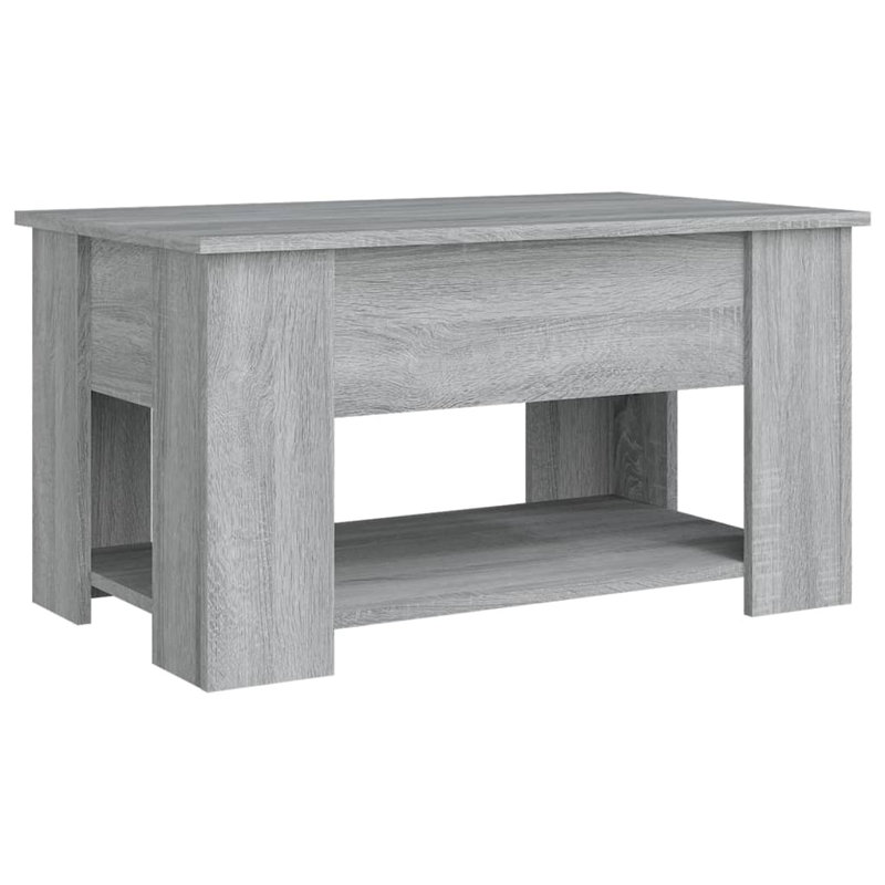 Andrewjames Manufactured Wood Frame Single Coffee Table with Storage, Gray Sonoma, 16.1" H x 31.1" W x 19.3" D