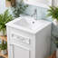Meuble-lavabo autoportant de 50 cm avec lavabo en céramique, tiroir, porte à fermeture douce et tablette réglable – Meuble de rangement compact pour petites salles de bain et salles d'eau-809451472