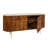 Marty Mango Wood and Marble TV Cabinet with Two Doors and Shelves, Natural