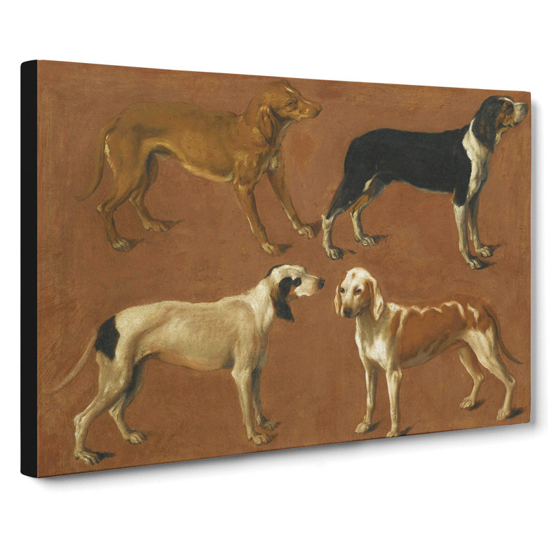 Hounds by Jacques-Laurent Agasse - Wrapped Canvas, 50cm H x 76cm W x 3cm D