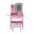 3-Color LED Vanity Mirror With Stool, Dressing Table For Bedroom, 2 Drawers & 5 Storage Cabinets (4 Open + 1 Hidden), Adjustable Lighting-1777861743