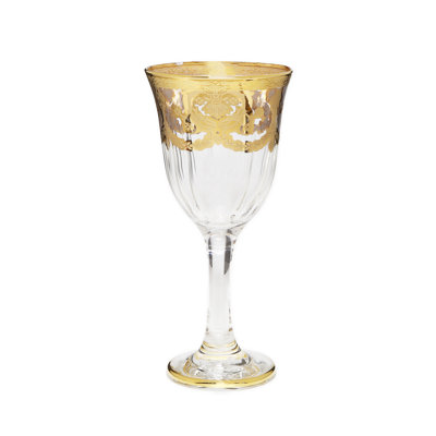 Ensemble de 6 verres à eau avec motif doré