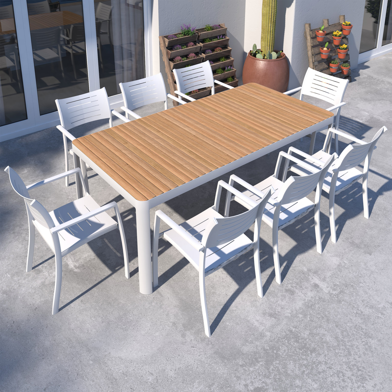Elian 82" Teak Patio Dining Set