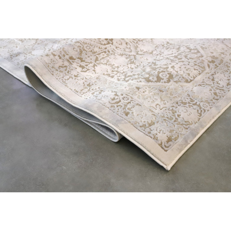 Marissa Collection Beige Abstract Transitional Area Rug, Rectangle 5'2" x 7'5"
