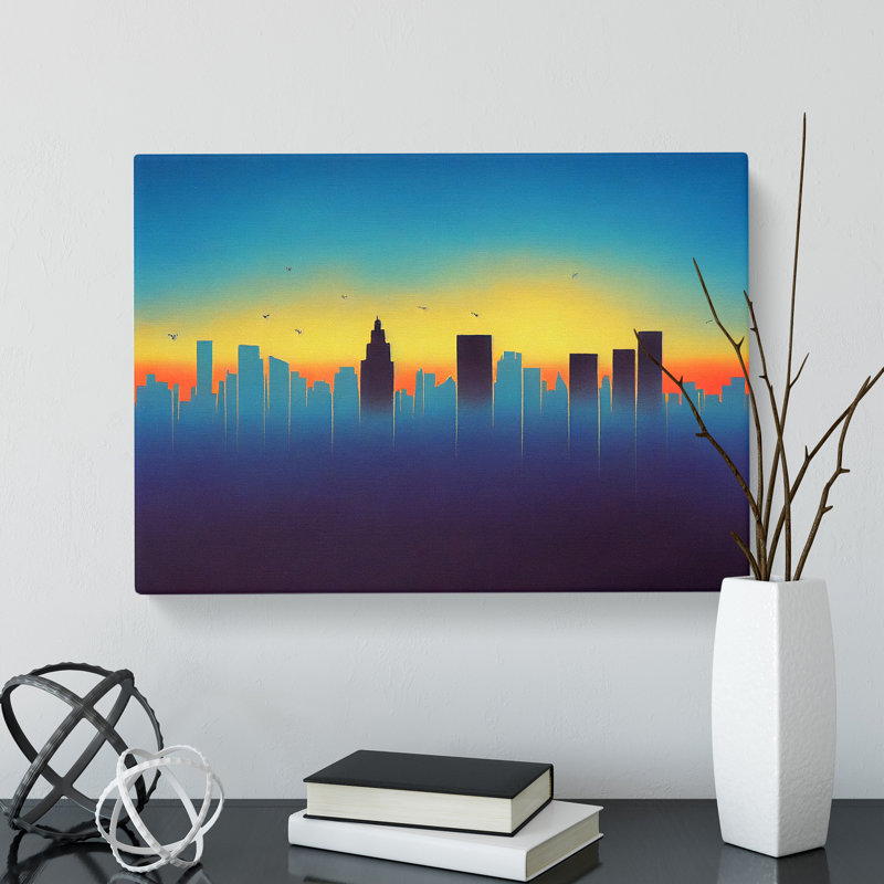 Exhilarating Skyscraper Skyline Abstract - Wrapped Canvas, 35cm H x 50cm W x 3cm D