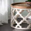 Grande table d'appoint 23 po blanche vieillie