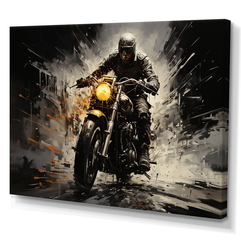 Impressionniste à vélo III sur toile, H 24 po x l 32 po x P 1 po, Toile tendue