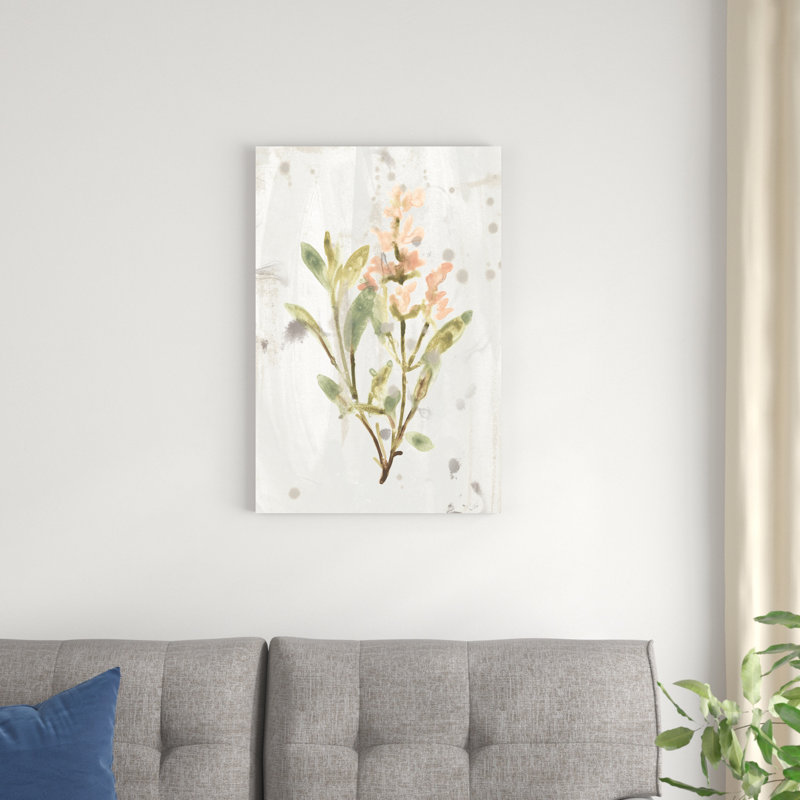 «Antique Earthtone Herbs IV» par June Erica Vess - peinture sur toile tendue, H 30 po x l 20 po x P 1,25 po
