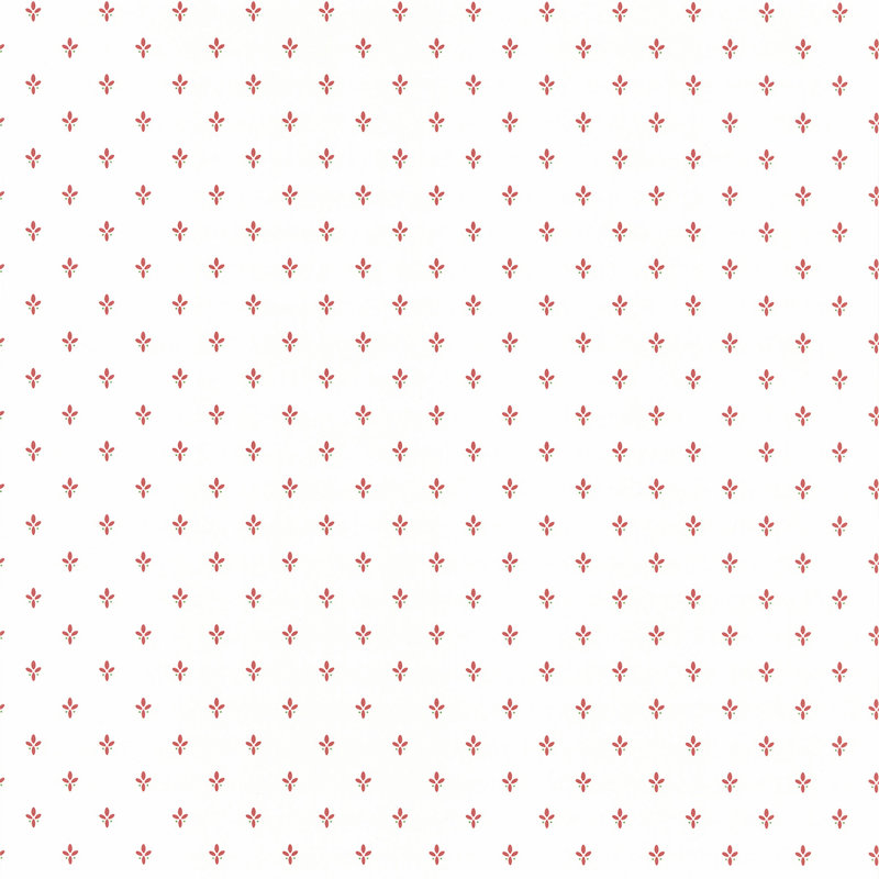 Hefley Matte Paste the Wall Wallpaper Roll, White/Burnt Red