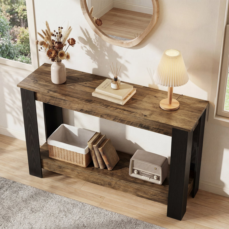 41 Inch 2-Tier Industrial Console Table for Entryway,  Hallway, Living Room, Behind Couch
