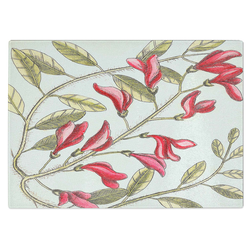 Glass Floral Sorrel Tree by Mark Catesby Chopping Board, 28.5 cm W x 20 cm L