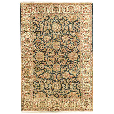 High-Quality Hand-Knotted Black And Ivory Area Rug