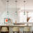 1-Sky blue dimmable glass iron pendant light