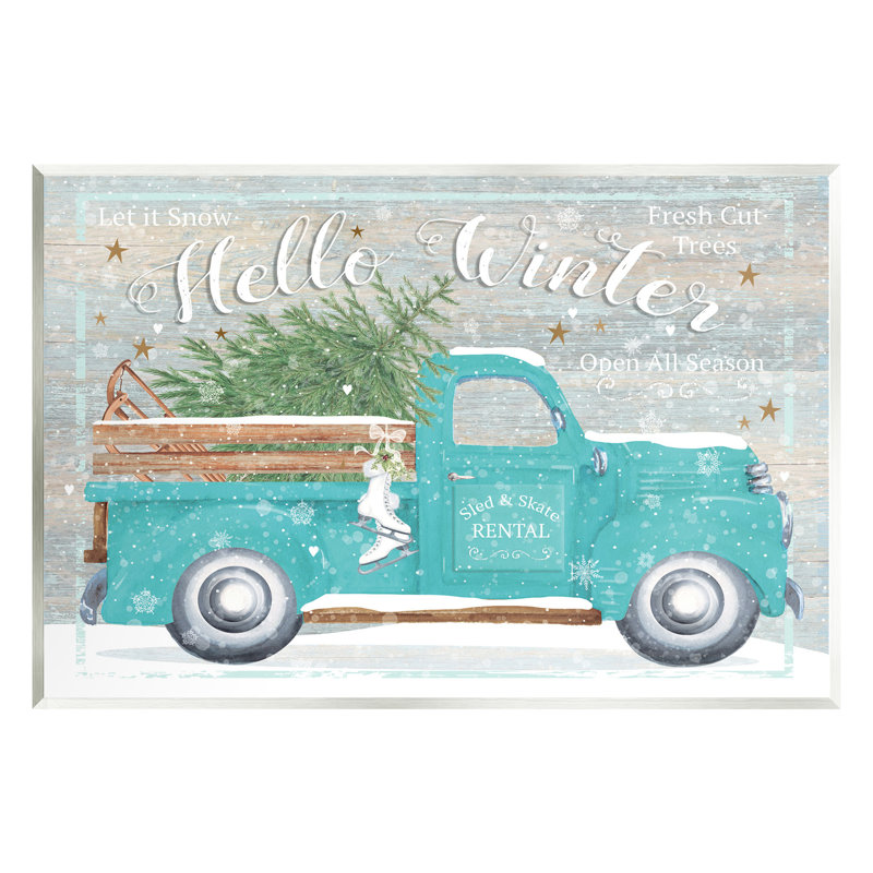 «Rustic Hello Winter Truck» par Karen Tye Bentley, H 13 po x l 19 po