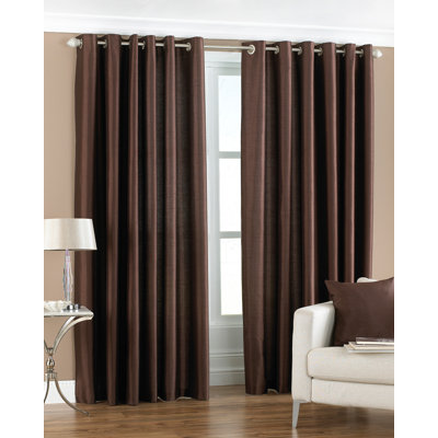 Polyester Semi Sheer Grommet/Eyelet Curtain Pair