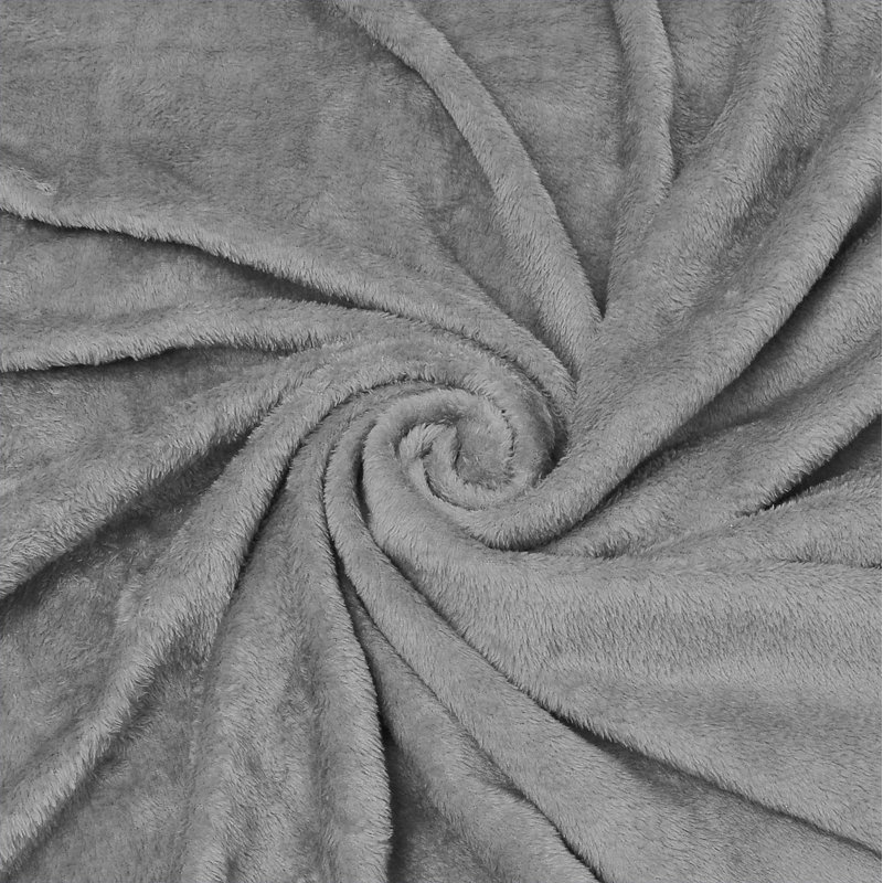 Gray Fleece Wearable Blanket with Sleeves and Foot Pockets