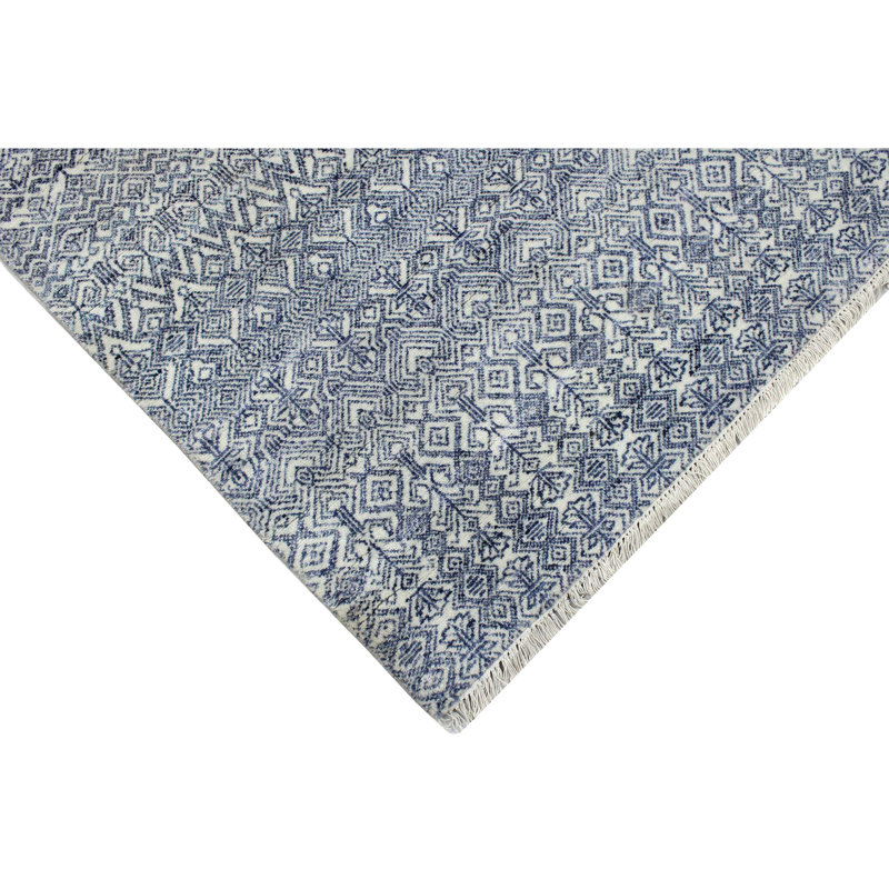 Southwestern Area Rug in Beige/Blue, Rectangle 8' x 10'
