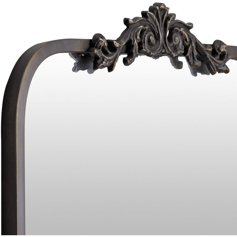 Anzlie Metal Arch Wall Mirror, 30" x 20", Black