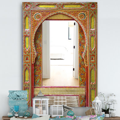 Porte d'entrée marocaine - miroir traditionnel - grand miroir mural imprimé