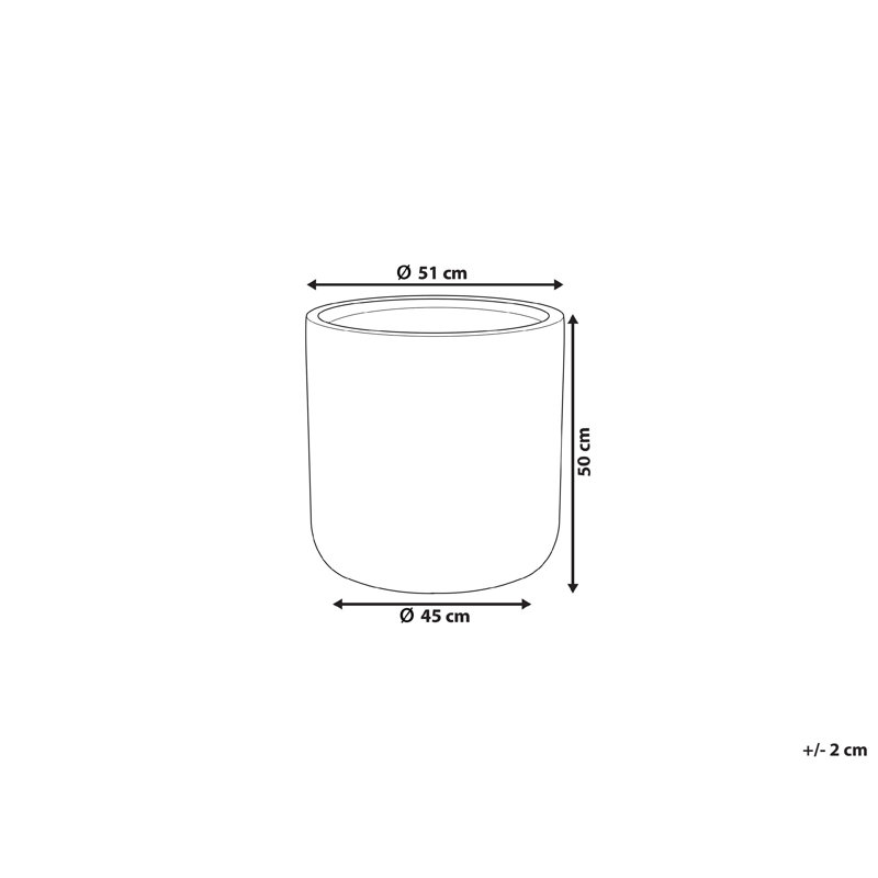 Amorsolo Pot Planter, Grey, 50cm H x 51cm W x 51cm D