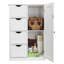 Armoire de rangement à une porte avec 4 tiroirs - blanc