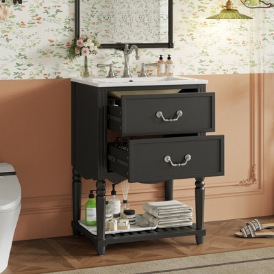Meuble-lavabo 24 po avec lavabo en céramique