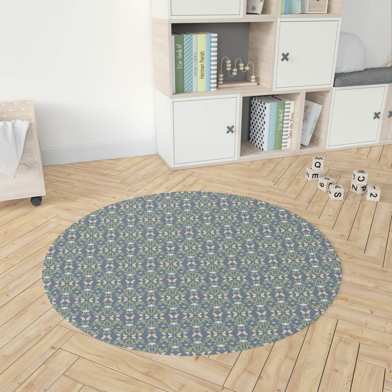 Tapis de jeu Bees & Butterflies, Bleu / Vert / Rose