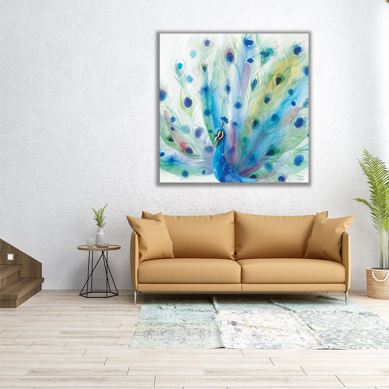 «Peacock Glory V», reproduction d'art sur toile, H 24 po x l 24 po