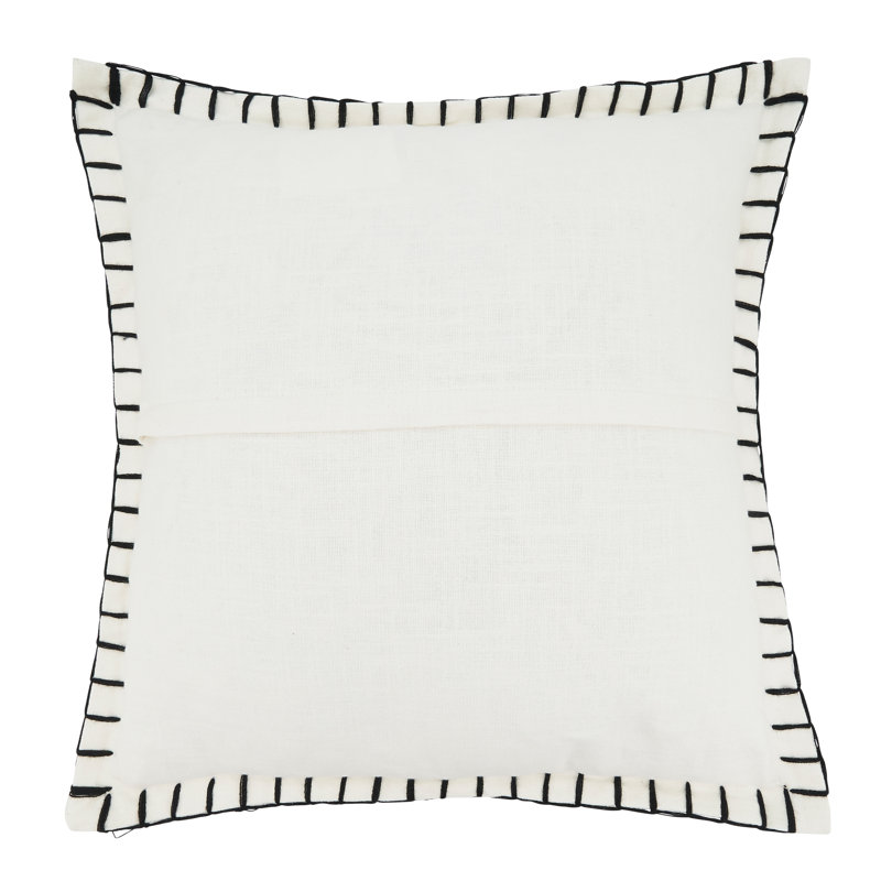 White Cotton Chunky Whip Stitch Square Pillow Cover