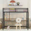 Lit mezzanine simple en métal avec bureau et tablettes-717677592