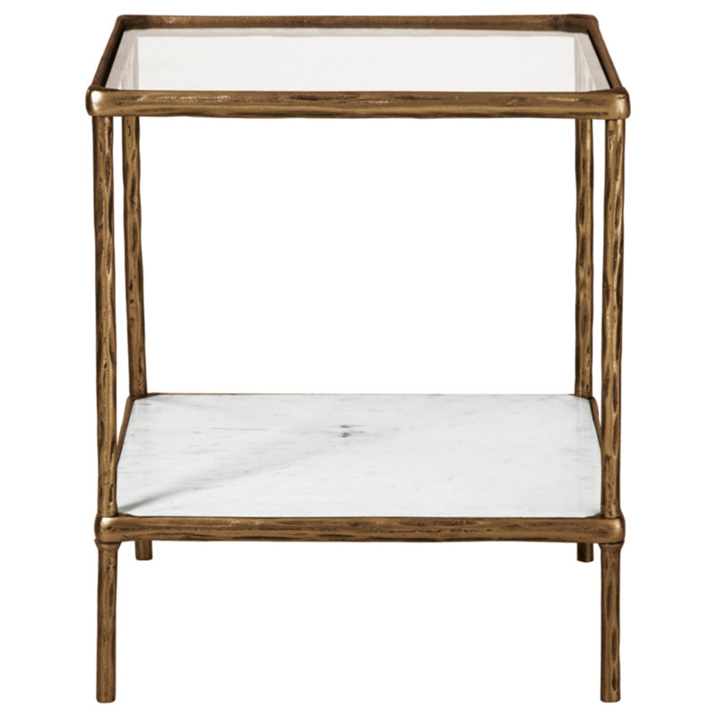 Table de bout avec rangement Hightower, Or