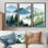 Montagnes aquarelles dans le parc national Jasper - ensemble d'art mural Canada