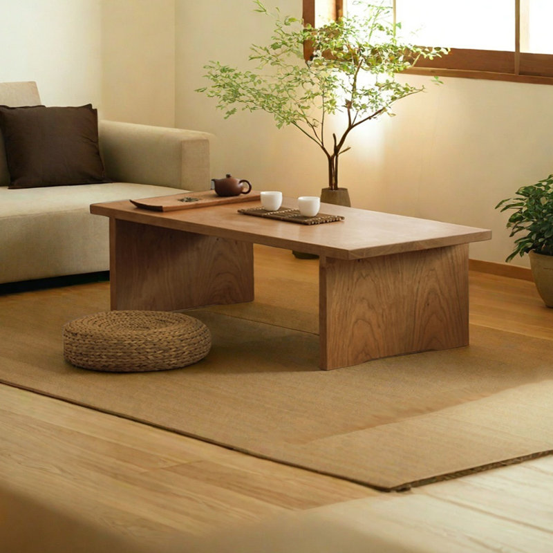 Cherry wood Minimalist Coffee Table, 14.96" H x 51.18" L x 23.62" W