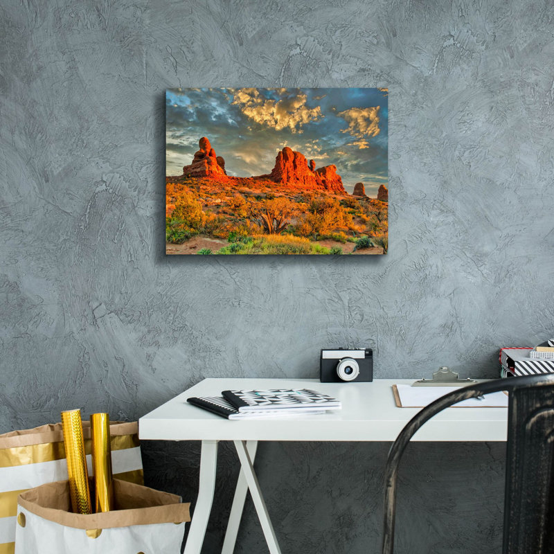 Art mural sur toile Millwood Pines «Southern Utah Late Af après midi» par Mark A Paulda, H 12 po x l 16 po x P 0,75 po