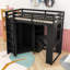 Twin Wood Loft Bed with Desk, Wardrobe, Charging Station and Shelves-349209307
