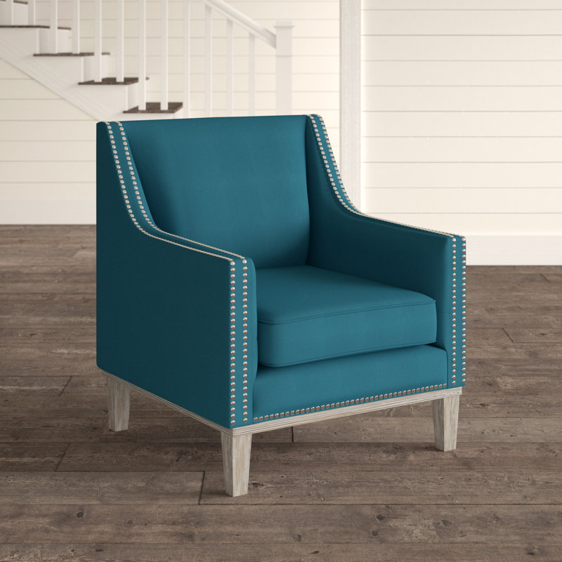 Fauteuil en polyester l 30 po Genoa, 100 % polyester bleu sarcelle