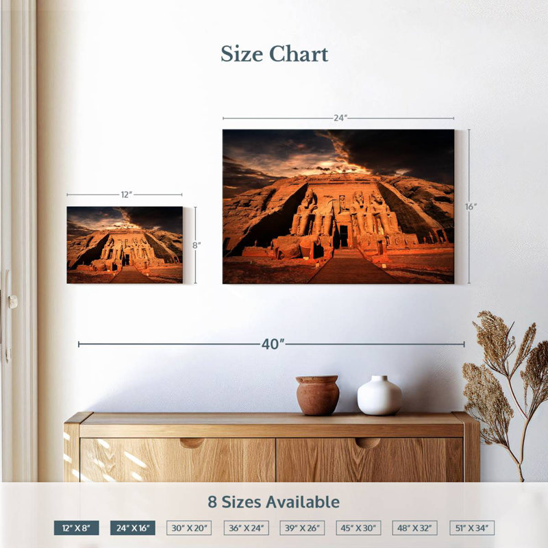 Adella Abu Simbel Temples, 16" H x 24" W