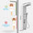 6-in-1 Wall Mount Shower Panel System Brushed 304 Stainless Steel LED Digital Temperature Display Multi Spray Mode Leakproof Easy Installation Modern Shower Tower for Home Hotel Resort Bathroom Silver